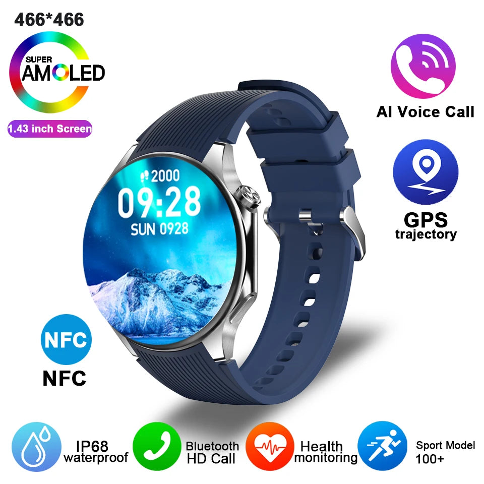 RELOJ INTELIGENTE HD WATCH X CON PANTALLA AMOLED DE 1,43", MONITORIZACIÓN DE ACTIVIDAD FÍSICA Y SALUD, NFC, IP68