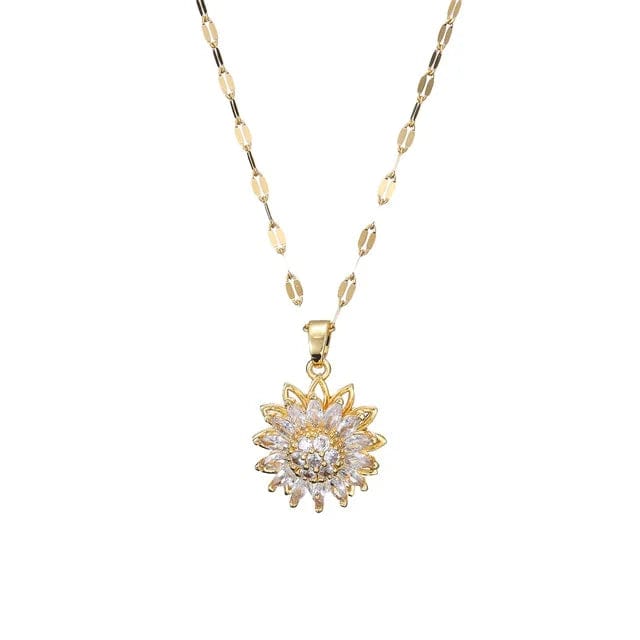 SET GIRASOL DE LUJO: COLLAR Y ANILLO BRILLANTE