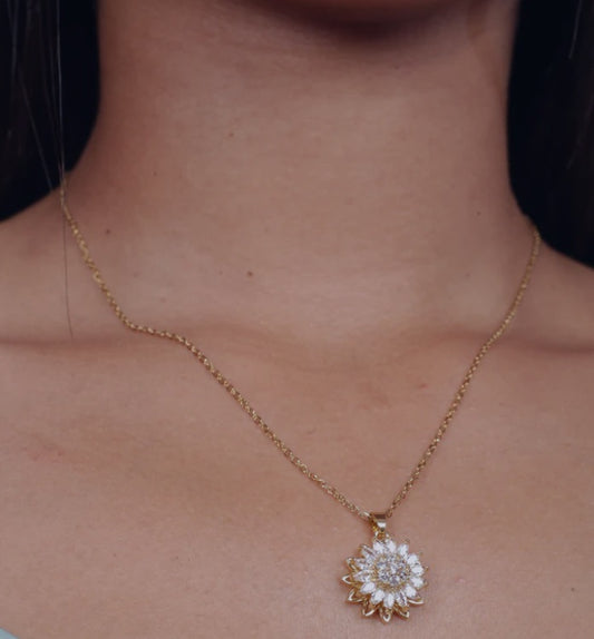 SET GIRASOL DE LUJO: COLLAR Y ANILLO BRILLANTE