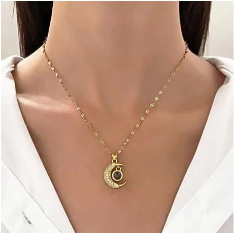 COLLAR LUNA ( TE AMO EN 100 IDIOMAS)
