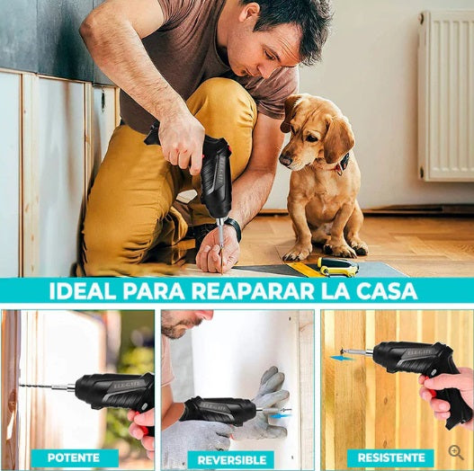 ⚡DESTORNILLADOR ELÉCTRICO INALÁMBRICO DE 47 PZAS. Y LUZ LED INTEGRADA+ EXTENSIBLE 🔥 | ENVÍO PERÚ